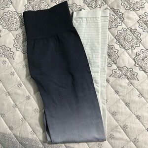 Zyia Active Black White Ombre 7/8 Leggings Womens XS High Rise